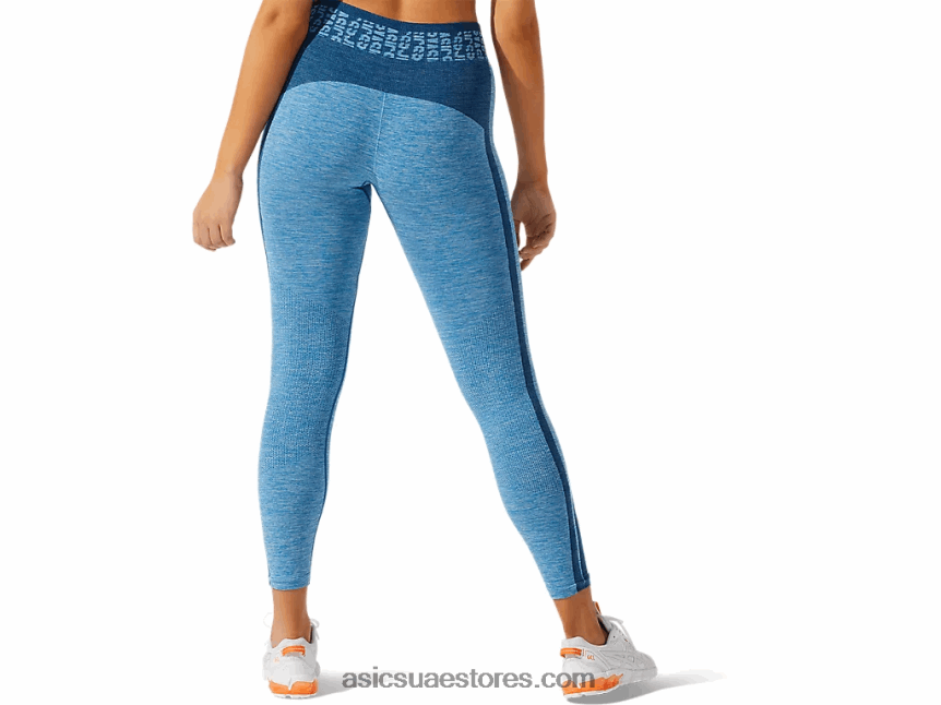 Asics تولد من جديد الأزرق / ماكو الأزرق شعار المرأة اقتصاص سلس ضيق 2N24DJ3947