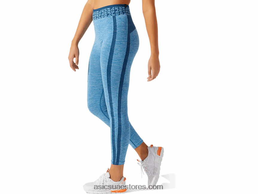 Asics تولد من جديد الأزرق / ماكو الأزرق شعار المرأة اقتصاص سلس ضيق 2N24DJ3947