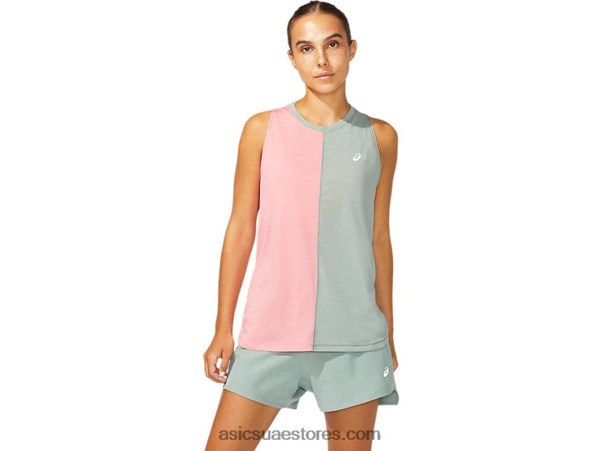 Asics سليت رمادي / خوخ البتلة خزان طوكيو للسيدات 2N24DJ3961