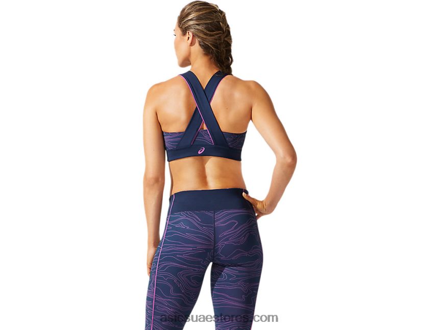 Asics عنب فرنسي أزرق / رقمي حمالة صدر جرافيك نسائية 2N24DJ4055
