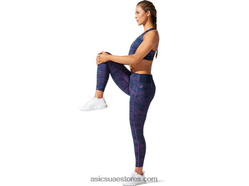 Asics عنب فرنسي أزرق / رقمي حمالة صدر جرافيك نسائية 2N24DJ4055