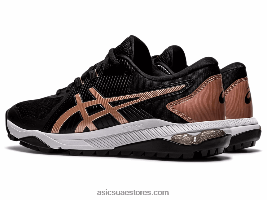 Asics أسود / ذهبي وردي هلام بالطبع الانزلاق 2N24DJ4056