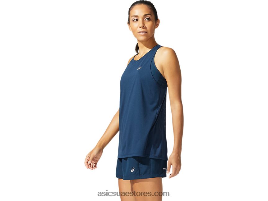 Asics الأزرق الفرنسي بلا أكمام سباق المرأة 2N24DJ4078