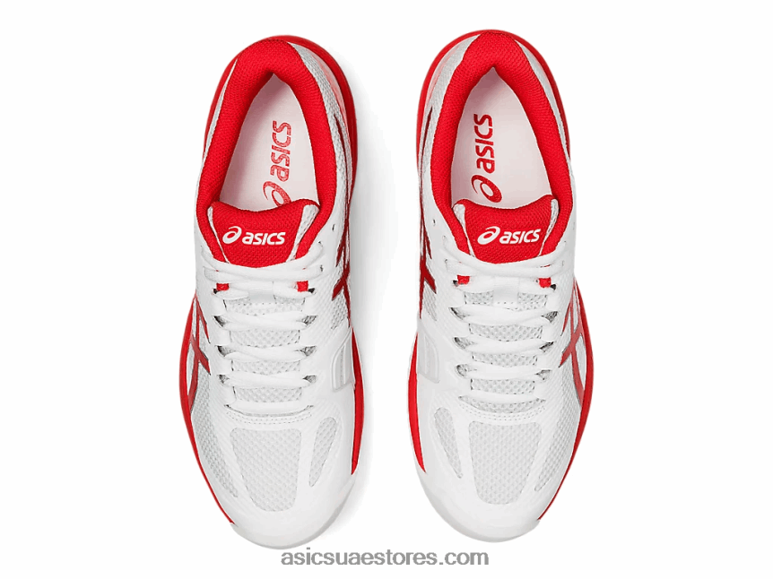 Asics أبيض / أحمر ناري سرعة المحكمة وما يليها 2N24DJ4102