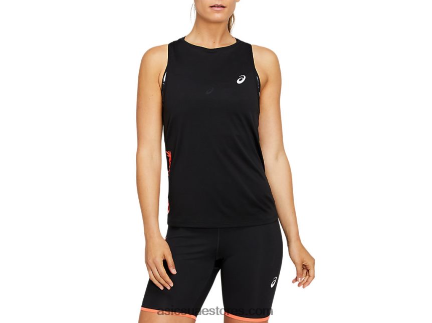Asics أداء أسود / شروق الشمس أحمر خزان طوكيو المستقبل للمرأة 2N24DJ4130