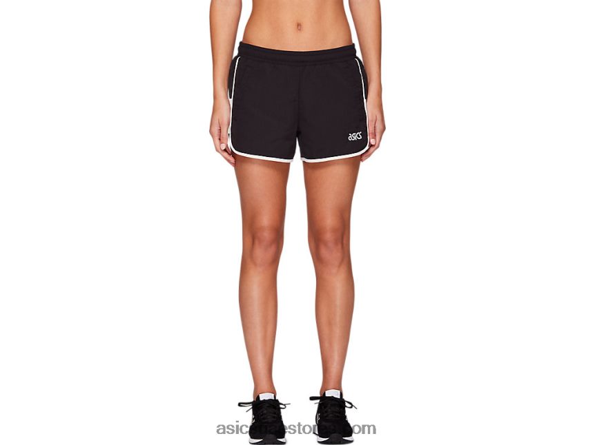 Asics أسود الأداء نسج الرياضة النسائية لحظة قصيرة 2N24DJ4167
