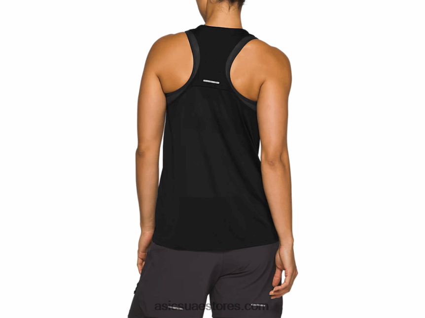 Asics أسود الأداء بلا أكمام سباق المرأة 2N24DJ4184