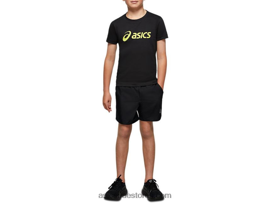 Asics أسود الأداء نسج شبابي رياضي قصير 2N24DJ4226