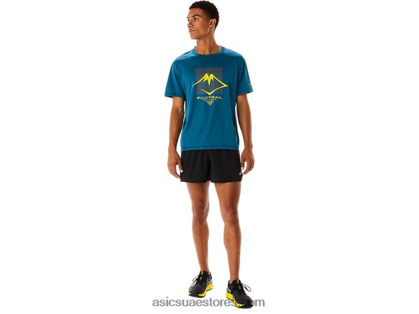 Asics الحبر البط البري توب قصير الأكمام بشعار فوجيتريل للرجال 2N24DJ436