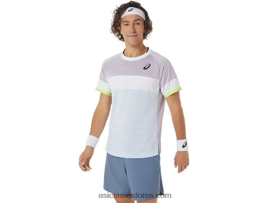 Asics الغسق البنفسجي / السماء الناعمة الرجال مباراة قصيرة الأكمام الأعلى 2N24DJ441