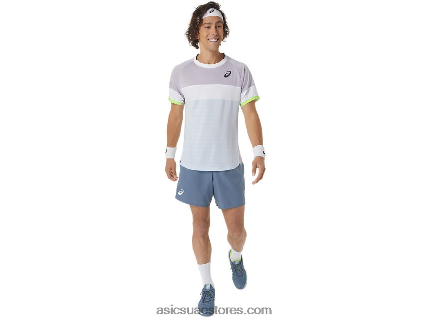 Asics الغسق البنفسجي / السماء الناعمة الرجال مباراة قصيرة الأكمام الأعلى 2N24DJ441