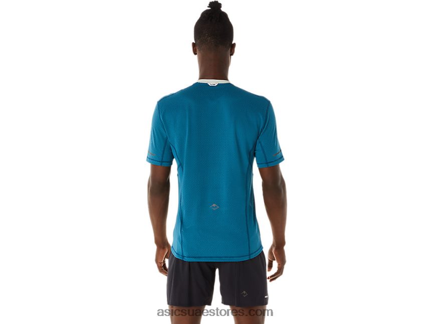 Asics حبر البط البري / ضوء المريمية توب فوجيتريل للرجال بأكمام قصيرة 2N24DJ465