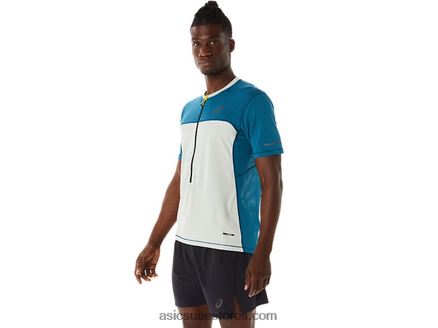 Asics حبر البط البري / ضوء المريمية توب فوجيتريل للرجال بأكمام قصيرة 2N24DJ465