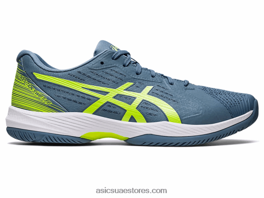 Asics أزرق صلب / أخضر خطر حل سريع وما يليها 2N24DJ477