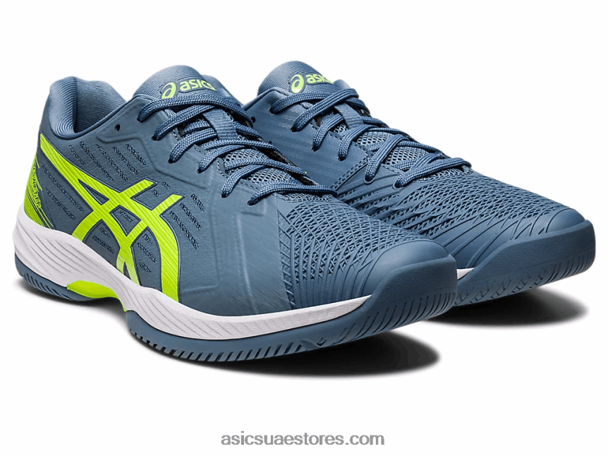 Asics أزرق صلب / أخضر خطر حل سريع وما يليها 2N24DJ477
