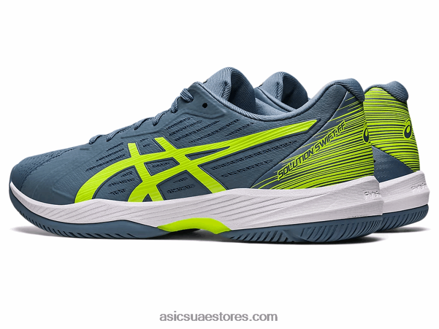 Asics أزرق صلب / أخضر خطر حل سريع وما يليها 2N24DJ477