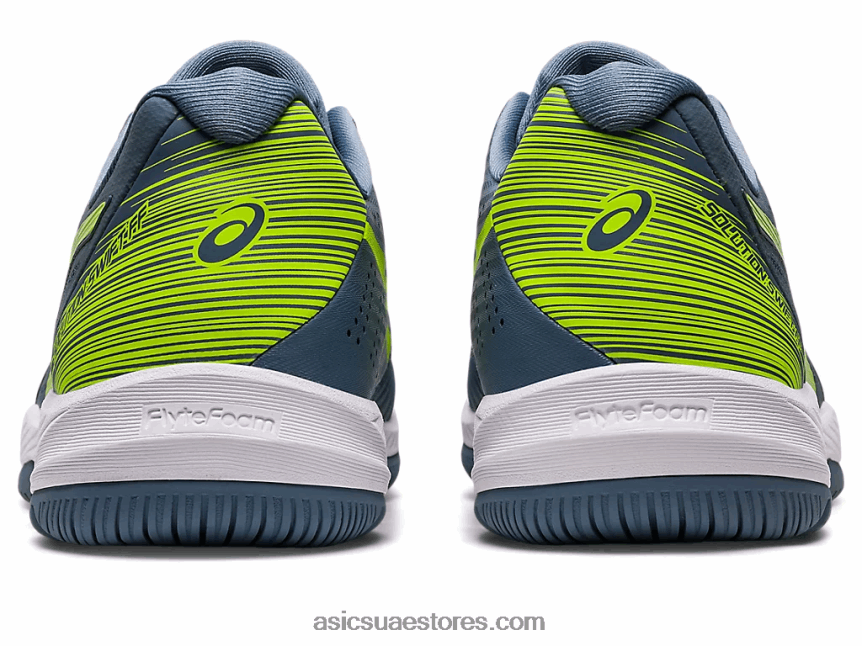 Asics أزرق صلب / أخضر خطر حل سريع وما يليها 2N24DJ477