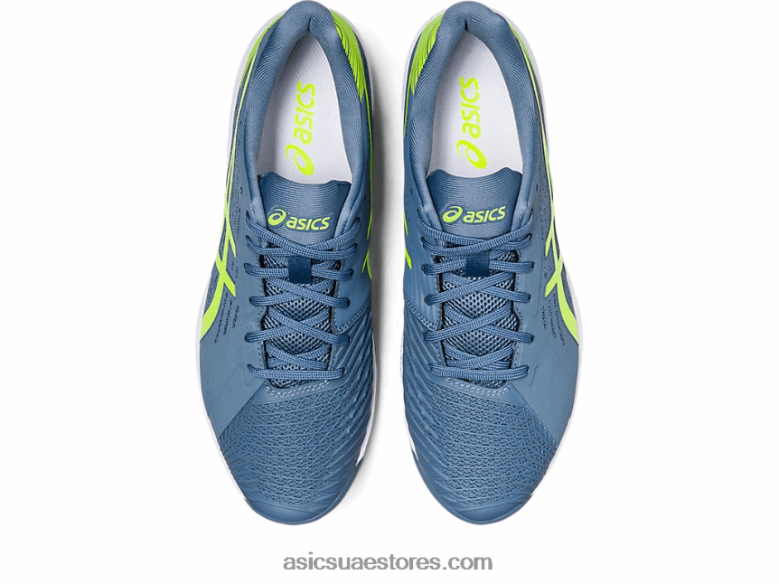 Asics أزرق صلب / أخضر خطر حل سريع وما يليها 2N24DJ477