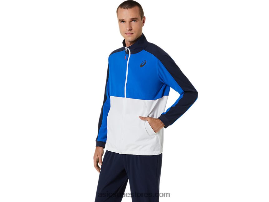 Asics سمك التونة الأزرق / منتصف الليل سترة مباراة رجالية 2N24DJ533