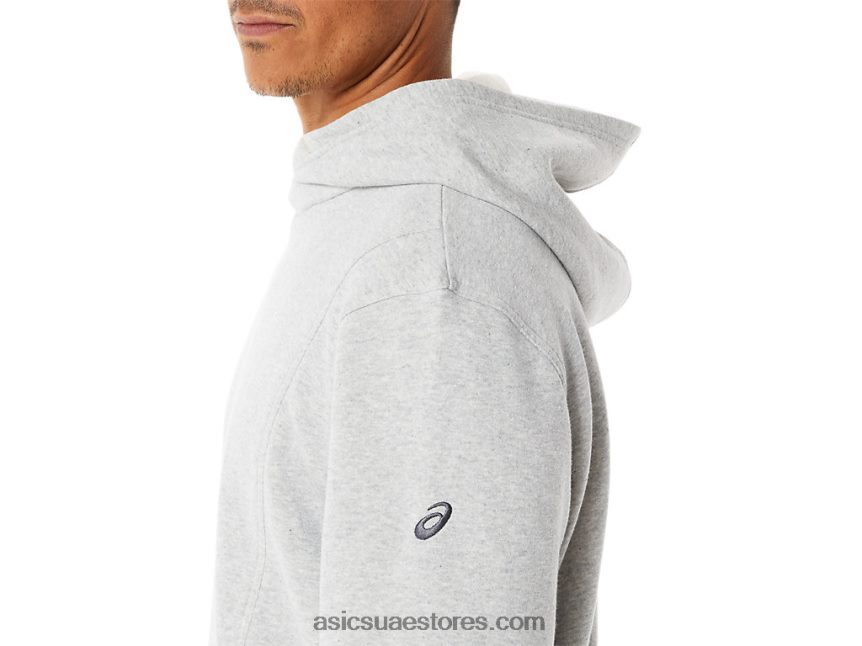 Asics هيذر رمادي فاتح هوديي الصوف الرجال الأحد 2N24DJ54