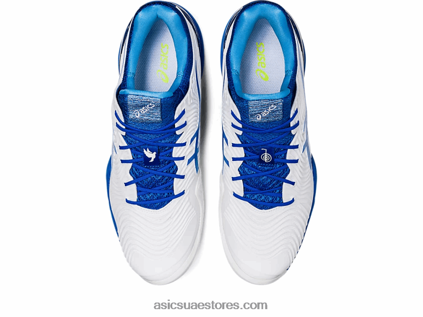 Asics أبيض / تونة زرقاء محكمة وما يليها نوفاك 2N24DJ720