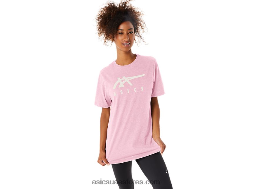 Asics ملح وردي كم قصير شريطية 2N24DJ73