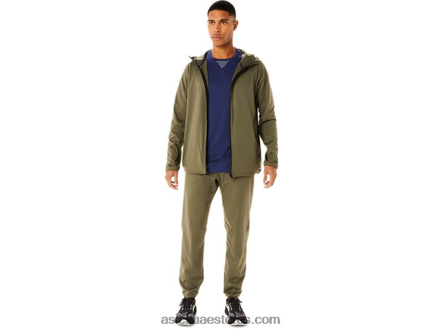 Asics عباءة خضراء سراويل متماسكة للرجال 2N24DJ746