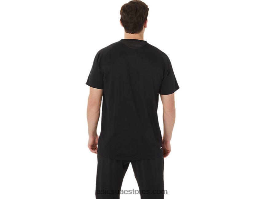 Asics أسود الأداء قميص قصير الأكمام للرجال 2N24DJ753