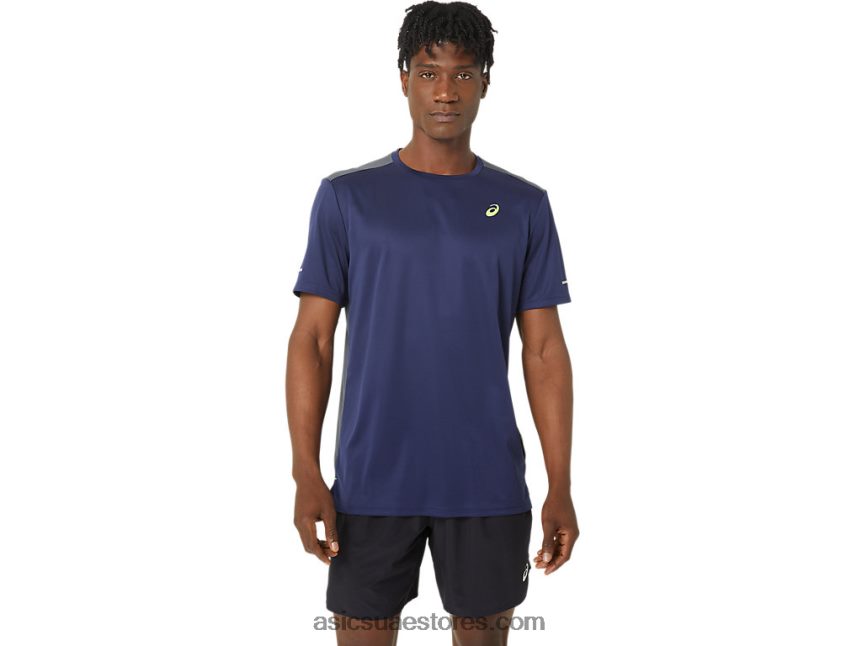 Asics معطف طاووس / رمادي حامل قميص بأكمام قصيرة شبكي خفيف 2N24DJ76