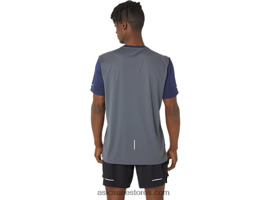 Asics معطف طاووس / رمادي حامل قميص بأكمام قصيرة شبكي خفيف 2N24DJ76