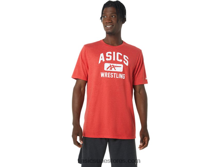 Asics هيذر الأحمر الكلاسيكي للجنسين المصارعة الجرافيك المحملة 2N24DJ848