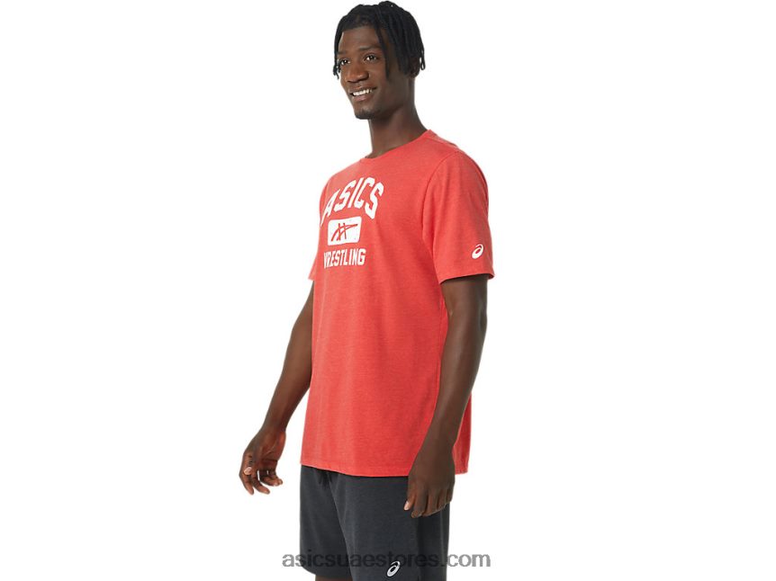 Asics هيذر الأحمر الكلاسيكي للجنسين المصارعة الجرافيك المحملة 2N24DJ848