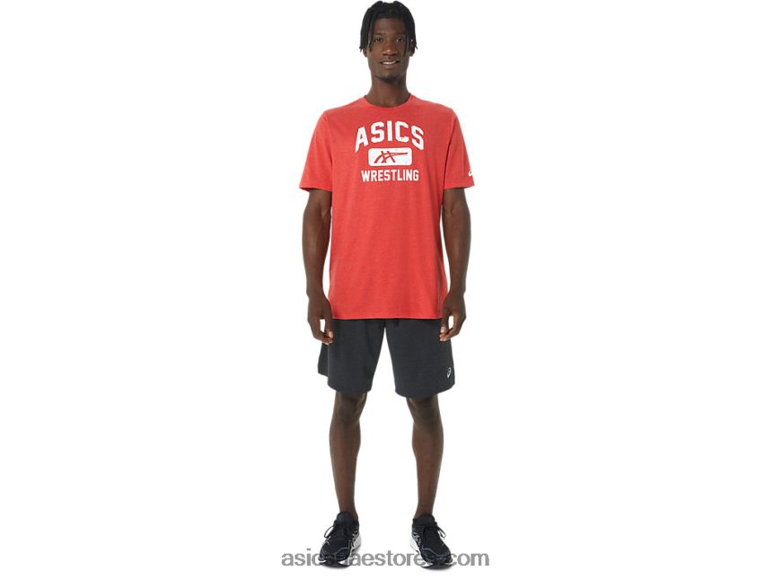 Asics هيذر الأحمر الكلاسيكي للجنسين المصارعة الجرافيك المحملة 2N24DJ848