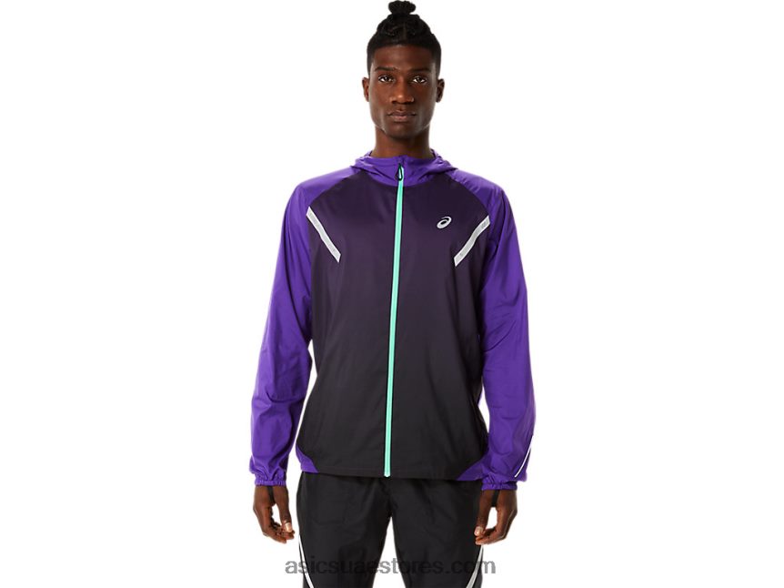 Asics مربى العنب / أسود الأداء سترة الرجال الخفيفة 2N24DJ855
