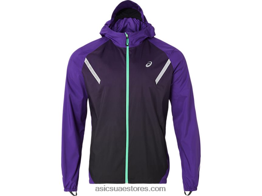 Asics مربى العنب / أسود الأداء سترة الرجال الخفيفة 2N24DJ855