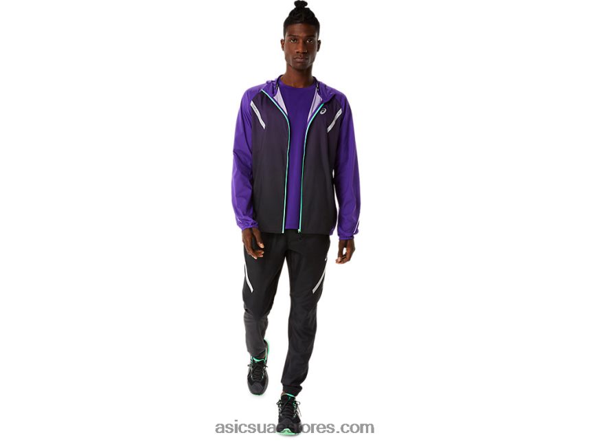 Asics مربى العنب / أسود الأداء سترة الرجال الخفيفة 2N24DJ855