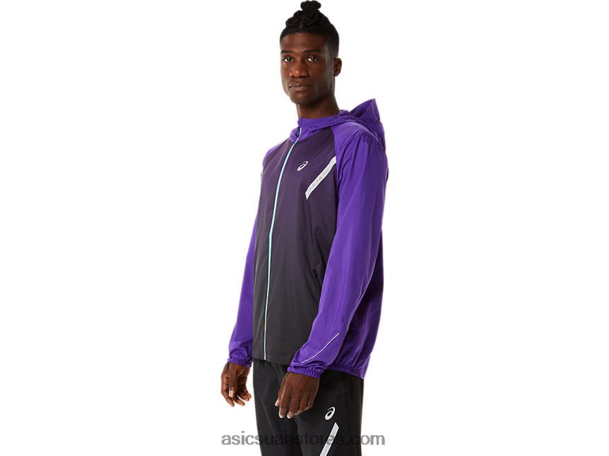 Asics مربى العنب / أسود الأداء سترة الرجال الخفيفة 2N24DJ855
