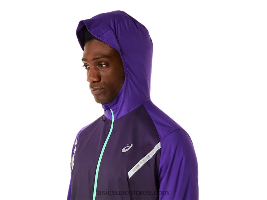 Asics مربى العنب / أسود الأداء سترة الرجال الخفيفة 2N24DJ855