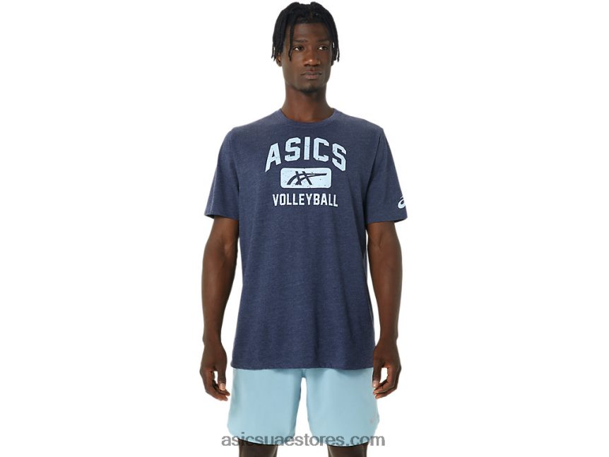 Asics هيذر الطاووس تي شيرت الكرة الطائرة 2N24DJ865
