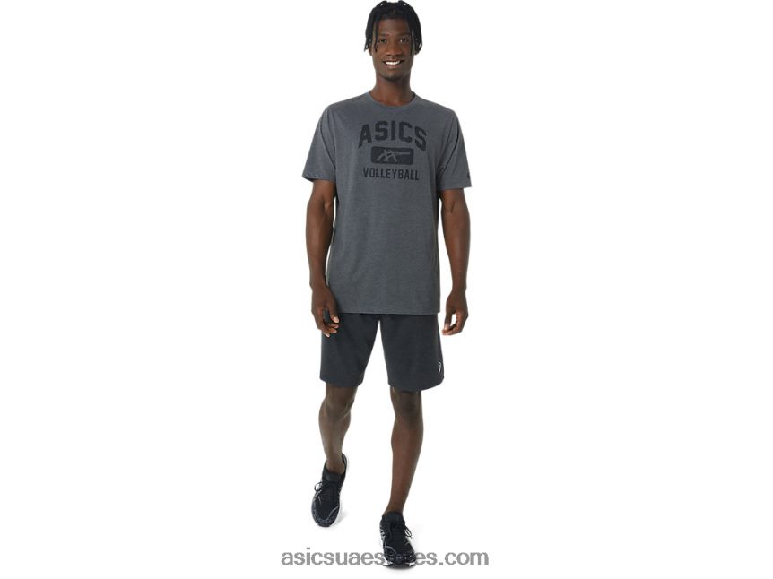 Asics هيذر رمادي غامق تي شيرت الكرة الطائرة 2N24DJ878