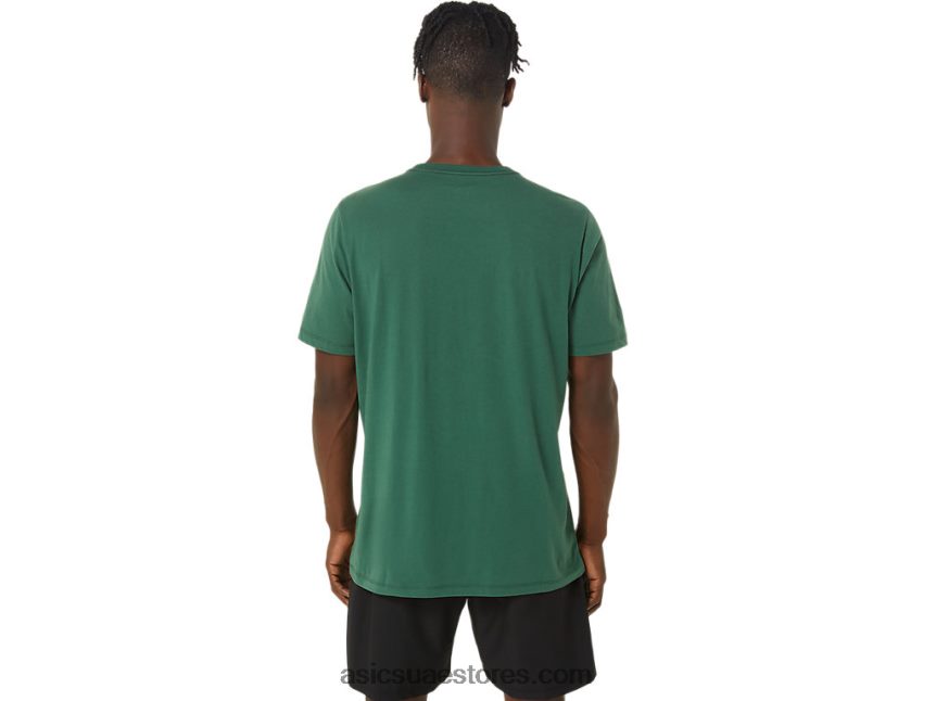 Asics صياد الأخضر فرشاة الرسم قصيرة الأكمام المحملة 2N24DJ879