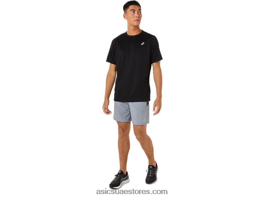 Asics أسود الأداء قصيرة الأكمام أعلى الأساسية 2N24DJ881