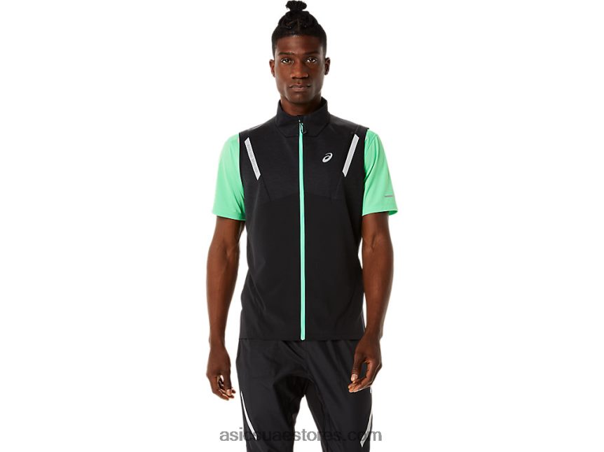 Asics هيذر الأداء الأسود سترة الرجال الخفيفة 2N24DJ884