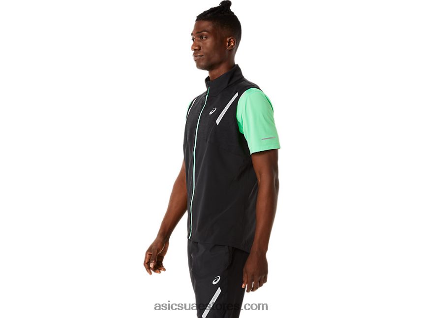 Asics هيذر الأداء الأسود سترة الرجال الخفيفة 2N24DJ884