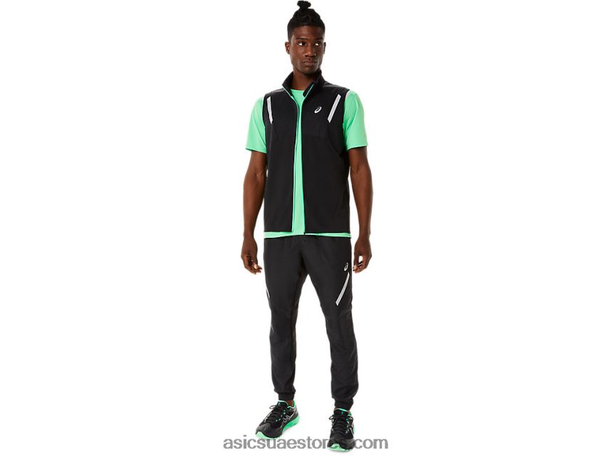 Asics هيذر الأداء الأسود سترة الرجال الخفيفة 2N24DJ884