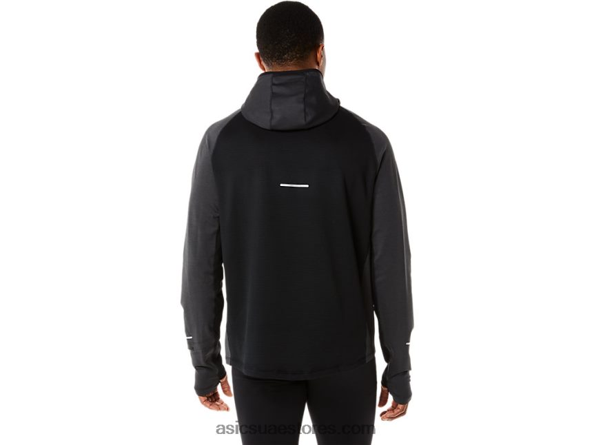 Asics هيذر الأداء الأسود هوديي رجالي شتوي بأكمام طويلة 2N24DJ885
