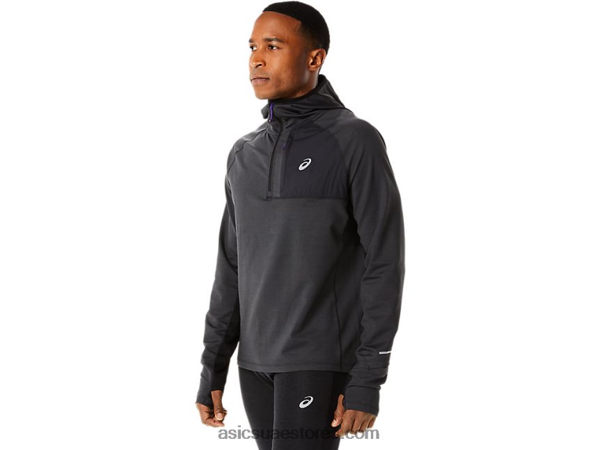 Asics هيذر الأداء الأسود هوديي رجالي شتوي بأكمام طويلة 2N24DJ885