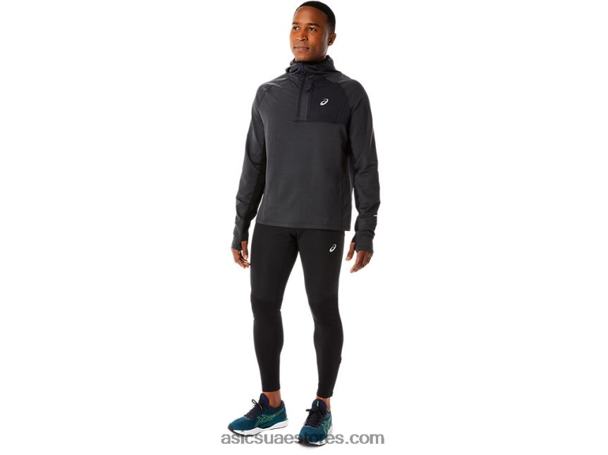 Asics هيذر الأداء الأسود هوديي رجالي شتوي بأكمام طويلة 2N24DJ885