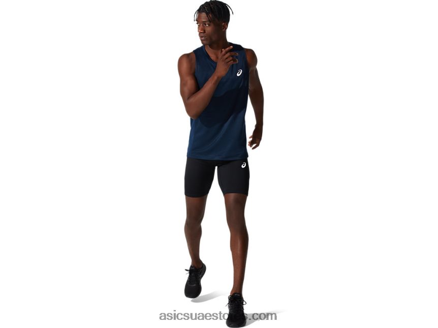 Asics أسود الأداء العداء الفضي للرجال 2N24DJ887