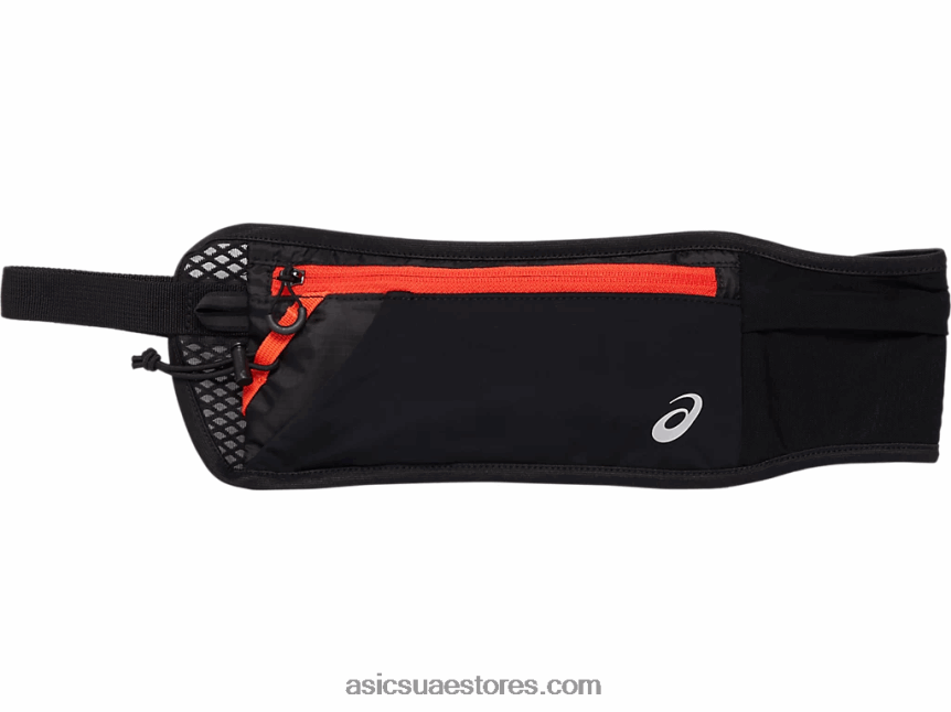 Asics أداء أسود / طماطم الكرز الحقيبة الخصر الكبيرة 2N24DJ954